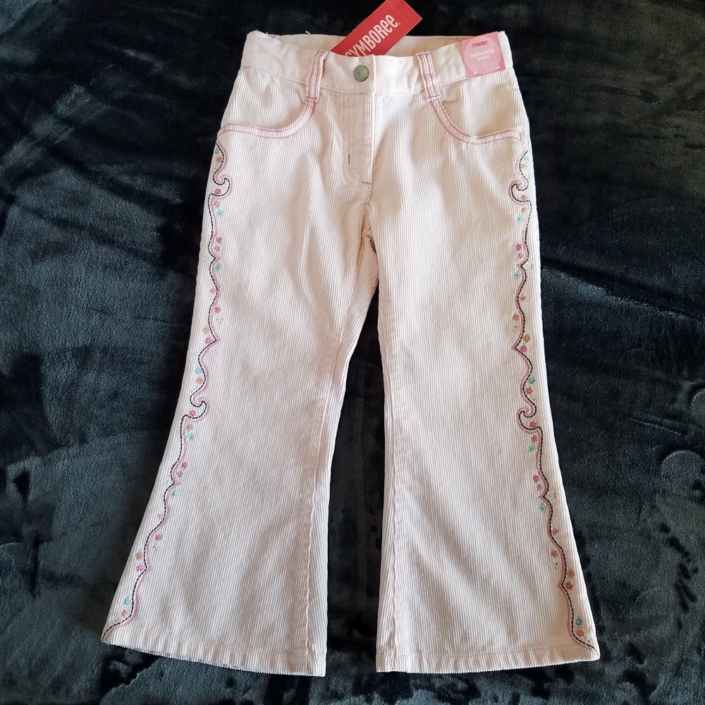 Gymboree Pink Corduroy Western Seam Pants + socks